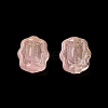 Spray Painted Transparent Glass Beads GLAA-D006-17-3