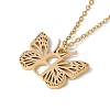 Initial Letter with Butterfly Pendant Necklace NJEW-C026-01G-B-3