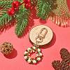 Christmas Wreath Shell Pearl Pendant Decoration HJEW-TA00024-2