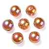 UV Plating Rainbow Iridescent Acrylic Beads PACR-E001-03C-2