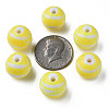 Opaque Striped Acrylic Beads MACR-S373-27B-06-4