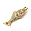 304 Stainless Steel Enamel Fish Connector Charms STAS-B128-55G-04-2