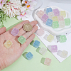 24Pcs 6 Colors Drusy Cube Resin Rhinestone Beads RESI-PA0001-43B-3