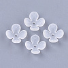4-Petal Transparent Acrylic Bead Caps FACR-T001-09-1