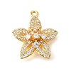 Brass Micro Pave Clear Cubic Zirconia Pendants KK-U065-02D-G-1