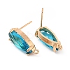 K9 Glass Stud Earring Teardrop Findings KK-E071-25KCG-04-2