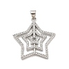 Rack Plating Brass Micro Pave Cubic Zirconia Pendants KK-D359-30P-1