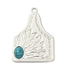 304 Stainless Steel with Dyed Synthetic Turquoise Pendants STAS-G374-05S-10-1