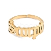 Ion Plating(IP) 304 Stainless Steel Constellation Open Cuff Ring for Women RJEW-C097-01G-05-2