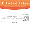 6Pcs 2 Color Aluminum Curb Chain Strap FIND-NB0001-67-2