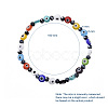Handmade Evil Eye Lampwork Flat Round Beads Stretch Bracelets BJEW-JB05005-02-4