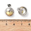Brass Two Tone Stud Earrings EJEW-S262-10GP-B-3