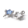 Brass Micro Pave Cubic Zirconia Charms KK-Q043-04P-2