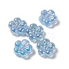 UV Plating Rainbow Iridescent Acrylic Flower Beads X-PACR-M003-10-4
