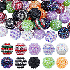 40Pcs 10 Colors Resin Rhinestone Beads RESI-PA0001-26A-1