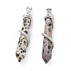 Natural Dalmatian Jasper Big Pointed Pendants G-F696-B08-3