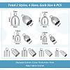 48Pcs 8 Style 201 & 304 Stainless Steel Cord Ends STAS-UN0047-76-3