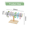 Velvet T-Bar Bracelet Display Stands  with Wooden Base BDIS-WH0010-03C-2