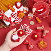 Chinese New Year Bowknot Flower Cloth Alligator Hair Clips Set OHAR-WH0021-31B-3