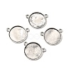 Flat Round Alloy Connector Cabochon Settings FIND-NH0001-18AS-1