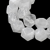 Natural Quartz Crystal Star Cut Round Beads Strands G-M418-C18-01-5
