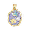Brass Enamel Pendants KK-U068-02A-01G-1