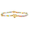 Summer Stainless Steel Heart Alphabet Colorful Glass Seed Beaded Stretch Bracelets for Women JV8929-41-1
