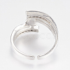 Adjustable Brass Cuff Rings ZIRC-F076-04P-4