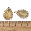 Natural Yellow Fluorite Faceted Teardrop Pendants G-I375-01G-11-3