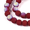 Frosted Opaque Glass Beads Strands GLAA-T032-P4mm-MBB05-3