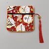 Square Cloth Jewelry Packing Pouches Drawstring Bags with Tassel ABAG-WH0032-68B-1