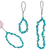 Synthetic Turquoise Chips Beaded Chain Mobile Straps FIND-WH0135-08B-1