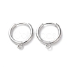 Rack Plating Brass Huggie Hoop Earring Findings KK-S405-02P-1