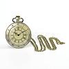 Flat Round Alloy Quartz Pocket Watches WACH-N039-07AB-3