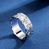 Sculptured Vine Pattern Brass Finger Rings for Women FS-WGD177A-01-3