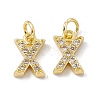 Real 18K Gold Plated Brass Micro Pave Clear Cubic Zirconia Charms KK-E068-VB452-X-2