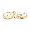 Brass Micro Pave Clear Cubic Zirconia Charms ZIRC-I052-16G-07-3