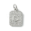 Rack Plating Brass Micro Pave Clear Cubic Zirconia Charms KK-G501-01O-P-1