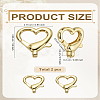 2Pcs Heart Shape Brass Lobster Claw Clasps KK-LP0004-45-2