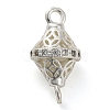 Brass Micro Pave Clear Cubic Zirconia Hollow Bicone Connector Charms KK-A230-05E-S-1