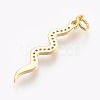 Brass Micro Pave Cubic Zirconia Pendants X-ZIRC-O026-22G-NR-2