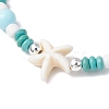 Synthetic Turquoise & Porcelain & Dyed Natural Howlite Beads Stretch Bracelets for Women BJEW-JB11793-03-4