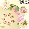 8Pcs Brass Enamel Peach Charms KK-BBC0025-20-6