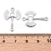 Alloy Double Axe Connector Charms X1-PALLOY-N176-125P-3