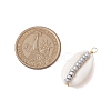 6Pcs 6 Styles Natural Cowrie Shell & Glass Seed Beads Pendants PALLOY-JF02759-06-2