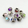 Flower Antique Silver Tone Alloy European Beads PALLOY-N0093-02-1