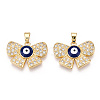 Brass Micro Pave Cubic Zirconia Pendants KK-A181-VA299-2-1