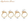 Bowknot Brass Micro Pave Cubic Zirconia Cuff Ring Setting KK-A244-01C-G-4