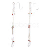 2Pcs Handmade Macrame Polyester with Wood Bead Plant Hanger AJEW-HS0001-47A-2
