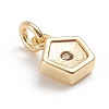 Brass Micro Pave Cubic Zirconia Pendants X-ZIRC-G165-06G-5